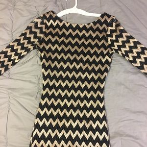 Gold and Black Party Dress